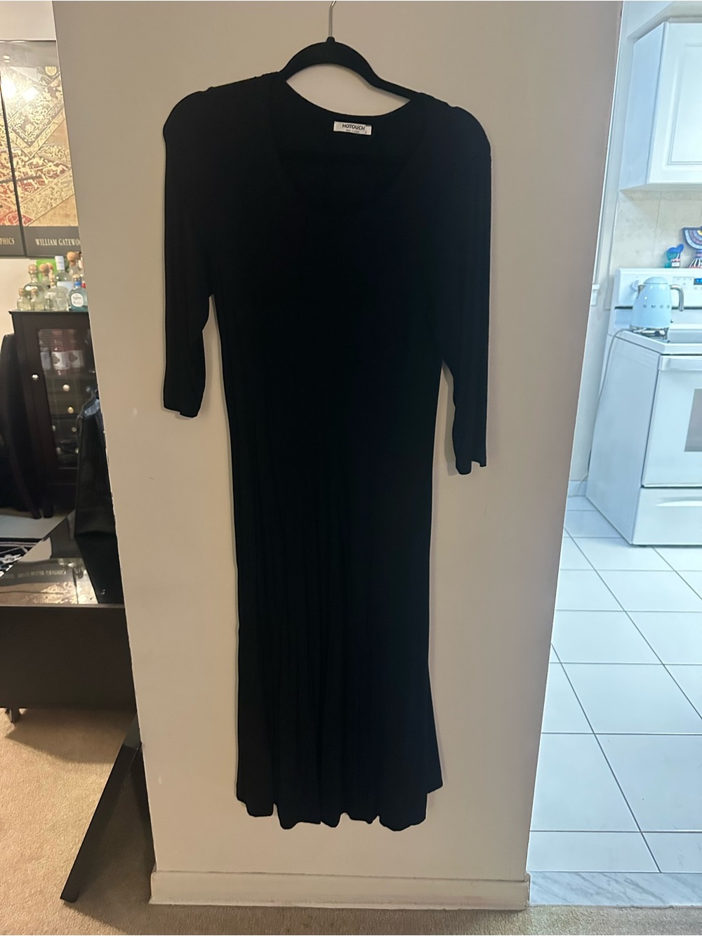Black stretchy long dress
